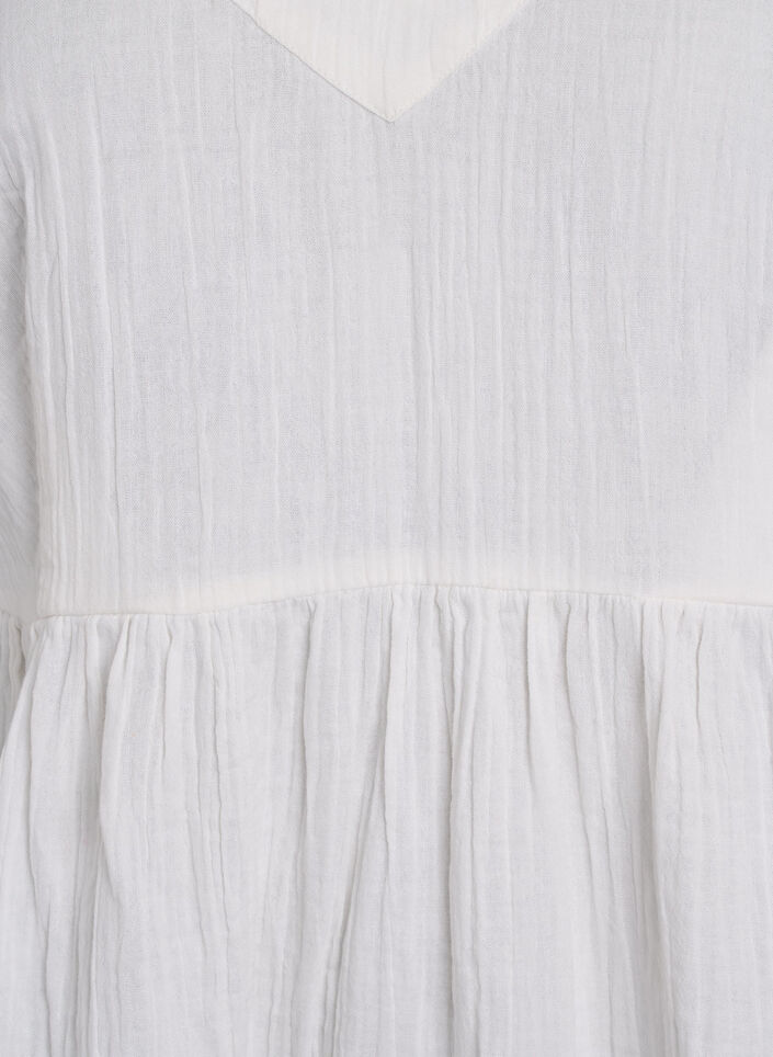 Puuvillainen rantamekko kapeilla olkaimilla, Vanilja, Packshot image number 2