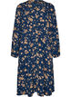 Midi-mekko smockilla ja koristeellisilla napeilla, Sininen, Packshot image number 0