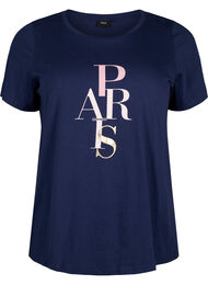 Puuvillainen T-paita tekstipainatuksella, Medieval B. w. Paris