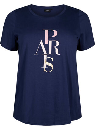 Puuvillainen T-paita tekstipainatuksella, Medieval B. w. Paris, Packshot image number 0
