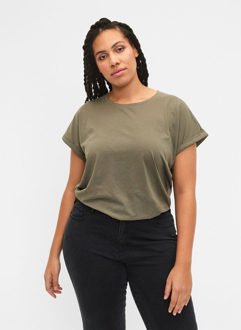 Lyhythihainen t-paita 2-pack, Vihreä, Model image number 0