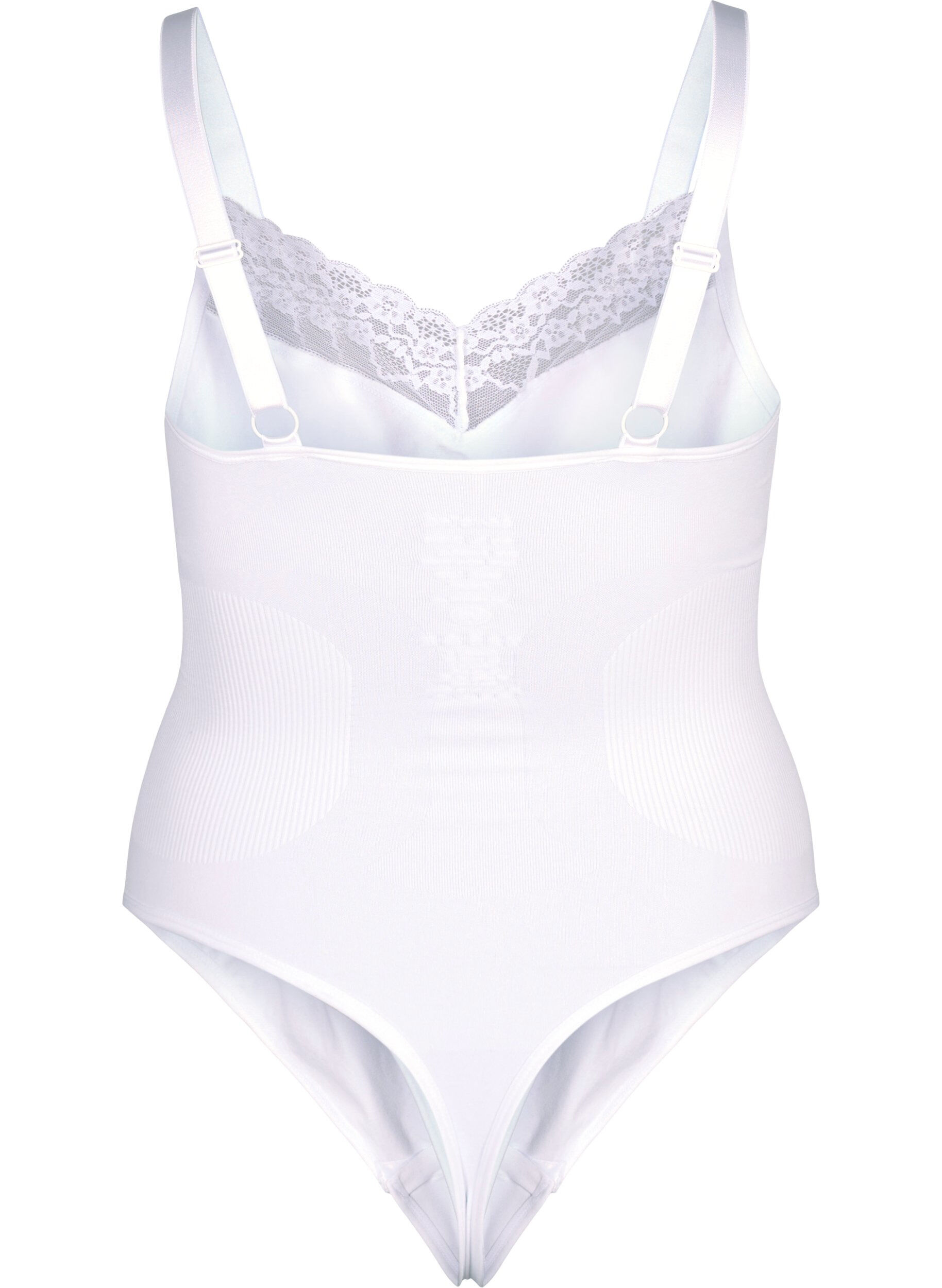 Zizzi Shapewear-body nauhoilla, Valkoinen, Packshot image number 1