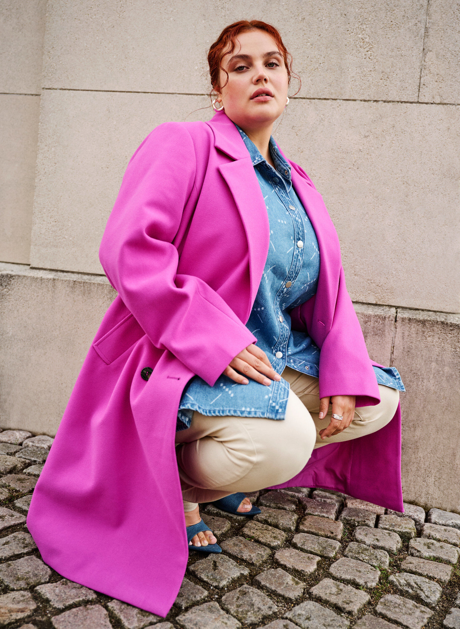 Zizzi Takki kaksirivisell&auml; nappikiinnityksell&auml;, Purple Orchid, Image image number 0