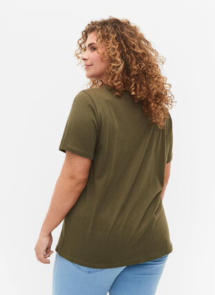 Puuvillainen t-paita kimaltavalla printillä, Ivy G. Shimmer Face, Model image number 1