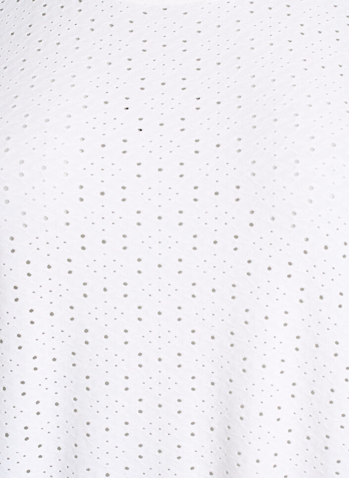 Pusero brodeerauksella ja kevyell&auml; pallomaisella efektill&auml;, Valkoinen, Packshot image number 2