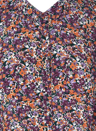 Kukallinen viskoosinen midimekko , Purple Flower AOP, Packshot image number 2