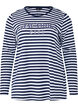 Raidallinen pusero printillä, White w.Navy Stripe, Packshot image number 0