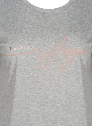 T-paita treeniin painatuksella rinnassa, Light Grey Melange, Packshot image number 2