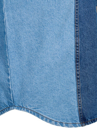 Väriblokki-farkkutakki, Light Blue Denim, Packshot image number 3