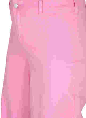 Leveälahkeiset farkut korkealla vyötäröllä, Pink, Packshot image number 2