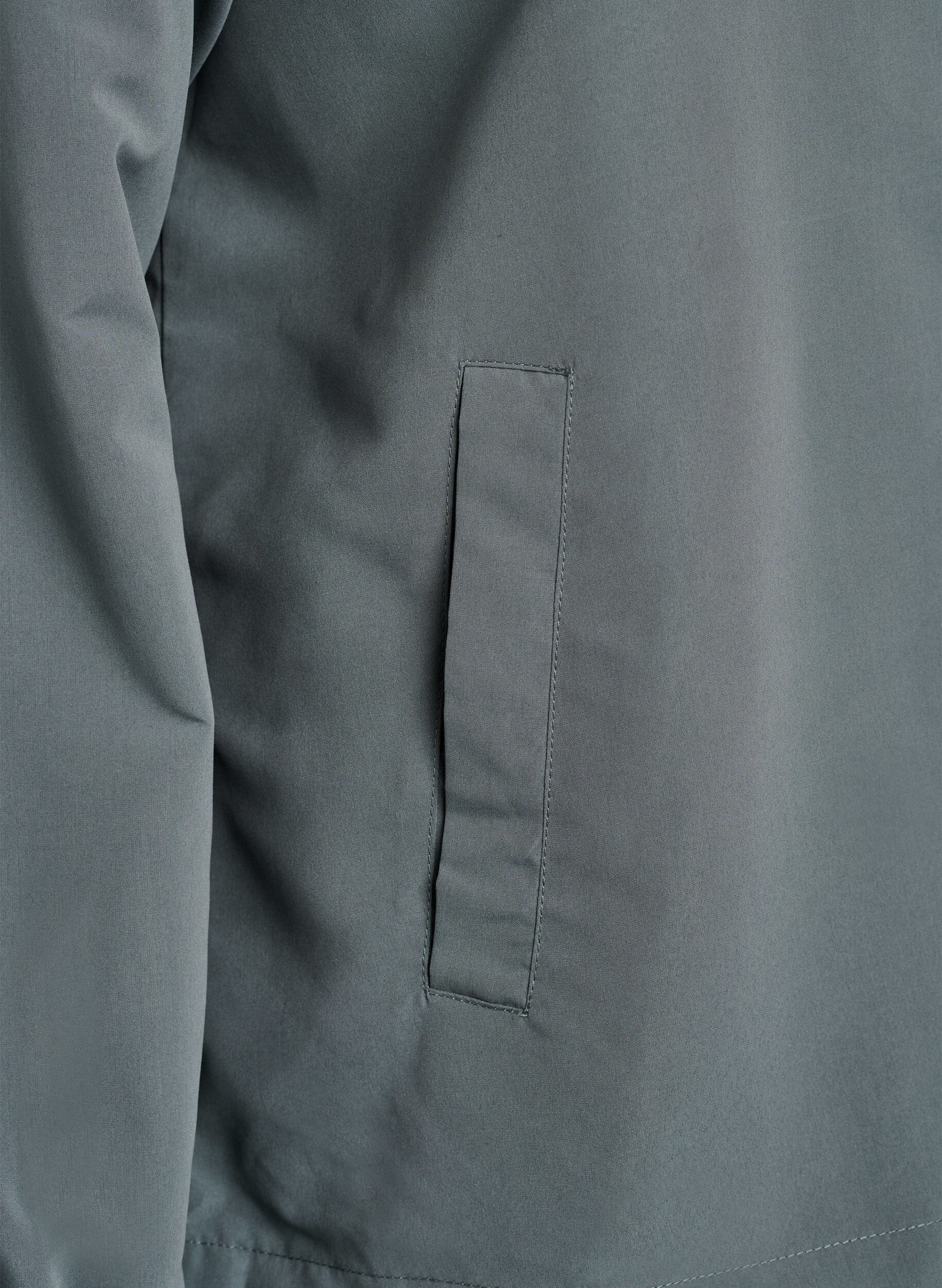 Zizzi Kevyt takki hupulla ja vetoketjulla, Vihre&auml;, Packshot image number 3