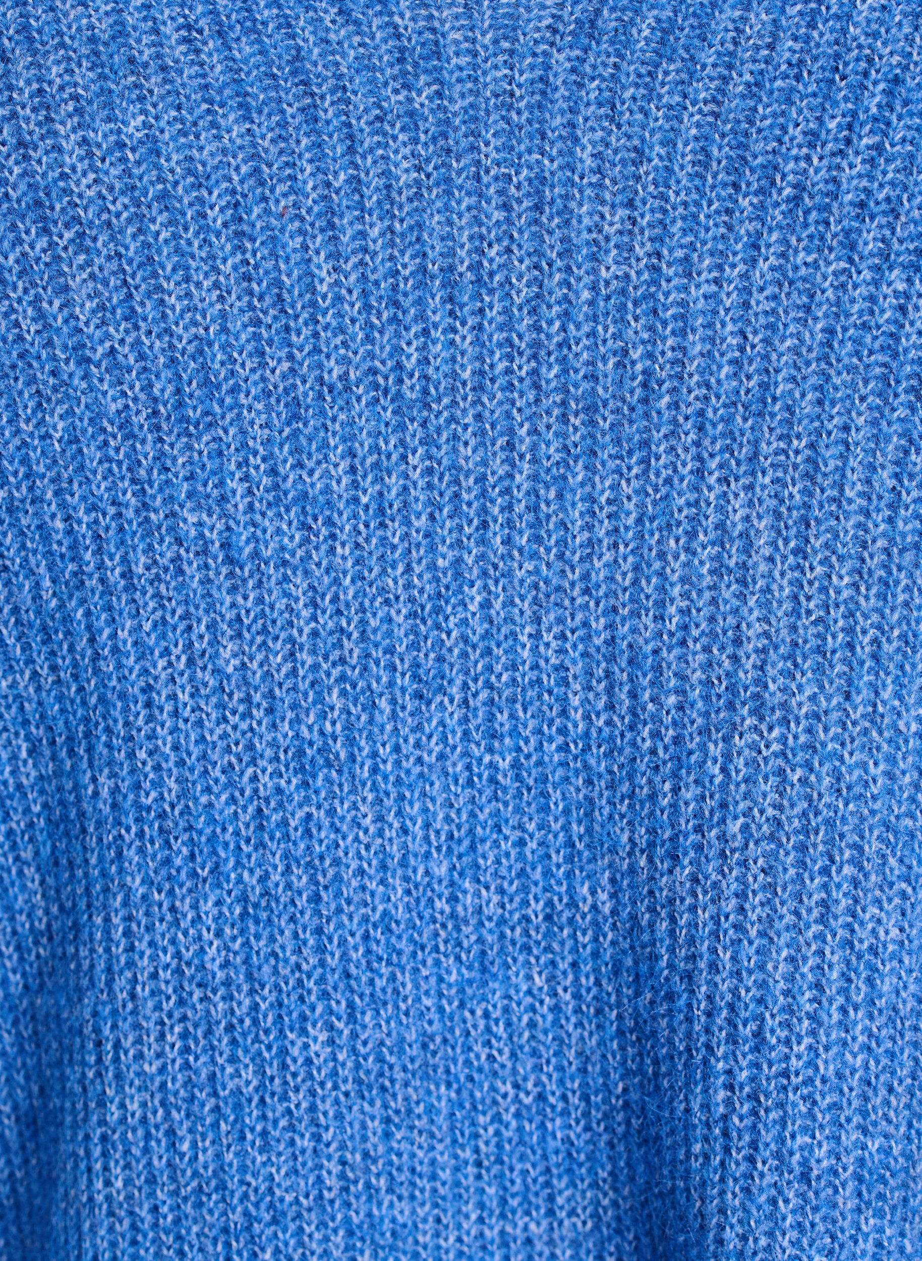 ZizziNeulepusero v-p&auml;&auml;ntiell&auml; ja raglanhihoilla, Sininen, Packshot image number 2