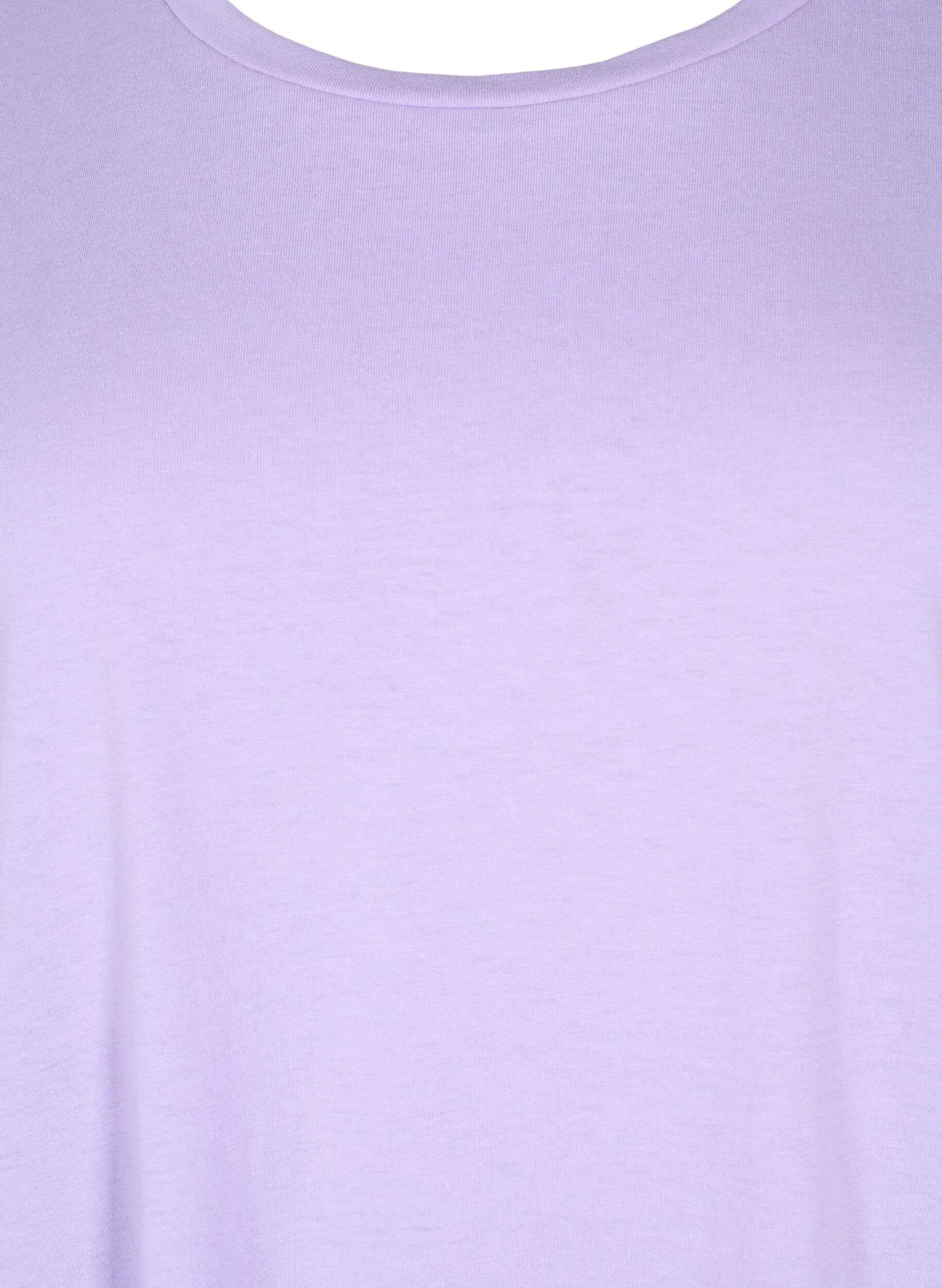 ZizziLyhythihainen t-paita puuvillasekoitteesta, Violetti, Packshot image number 2