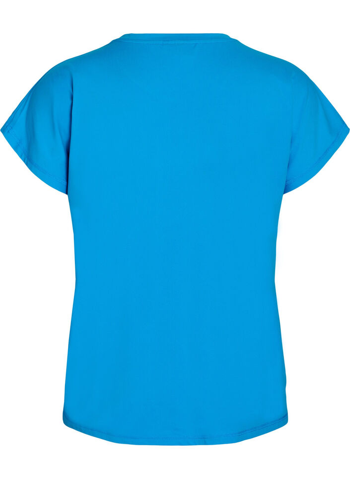 Yksiv&auml;rinen treeni-T-paita, Sininen, Packshot image number 1