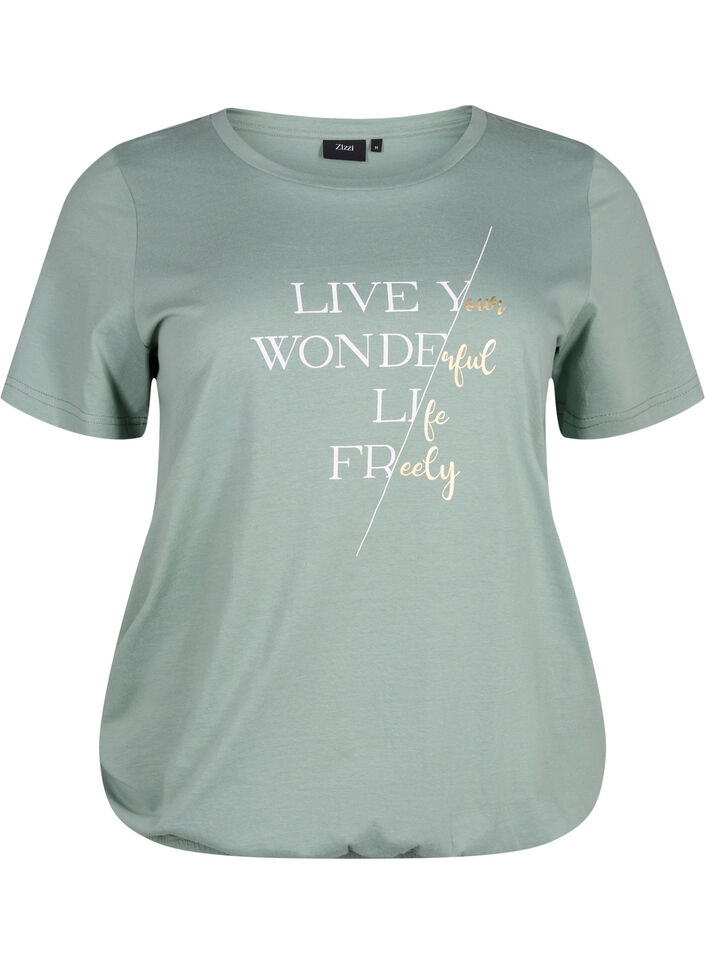 Lyhythihainen puuvillainen t-paita joustoreunuksella , Chinois G. W. Live, Packshot image number 0