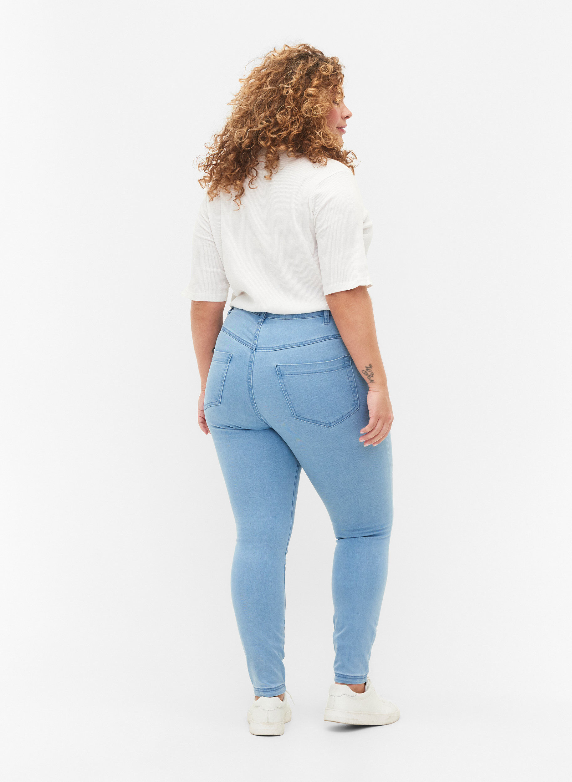 ZizziSuper slim Amy-farkut korkealla vy&ouml;t&auml;r&ouml;ll&auml;, Ex Lt Blue, Model image number 1