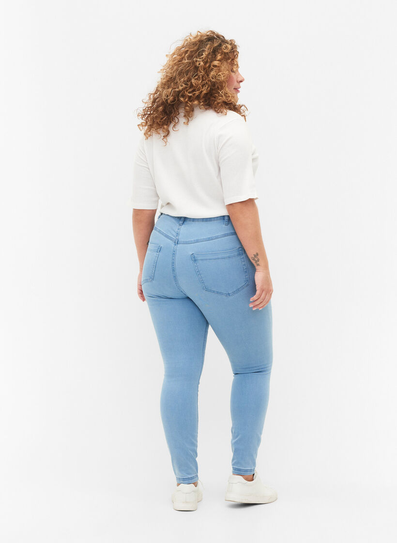 Super slim Amy-farkut korkealla vy&ouml;t&auml;r&ouml;ll&auml;, Ex Lt Blue, Model image number 1