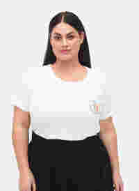 Puuvillainen t-paita painatuksella, White Chest Print, Model