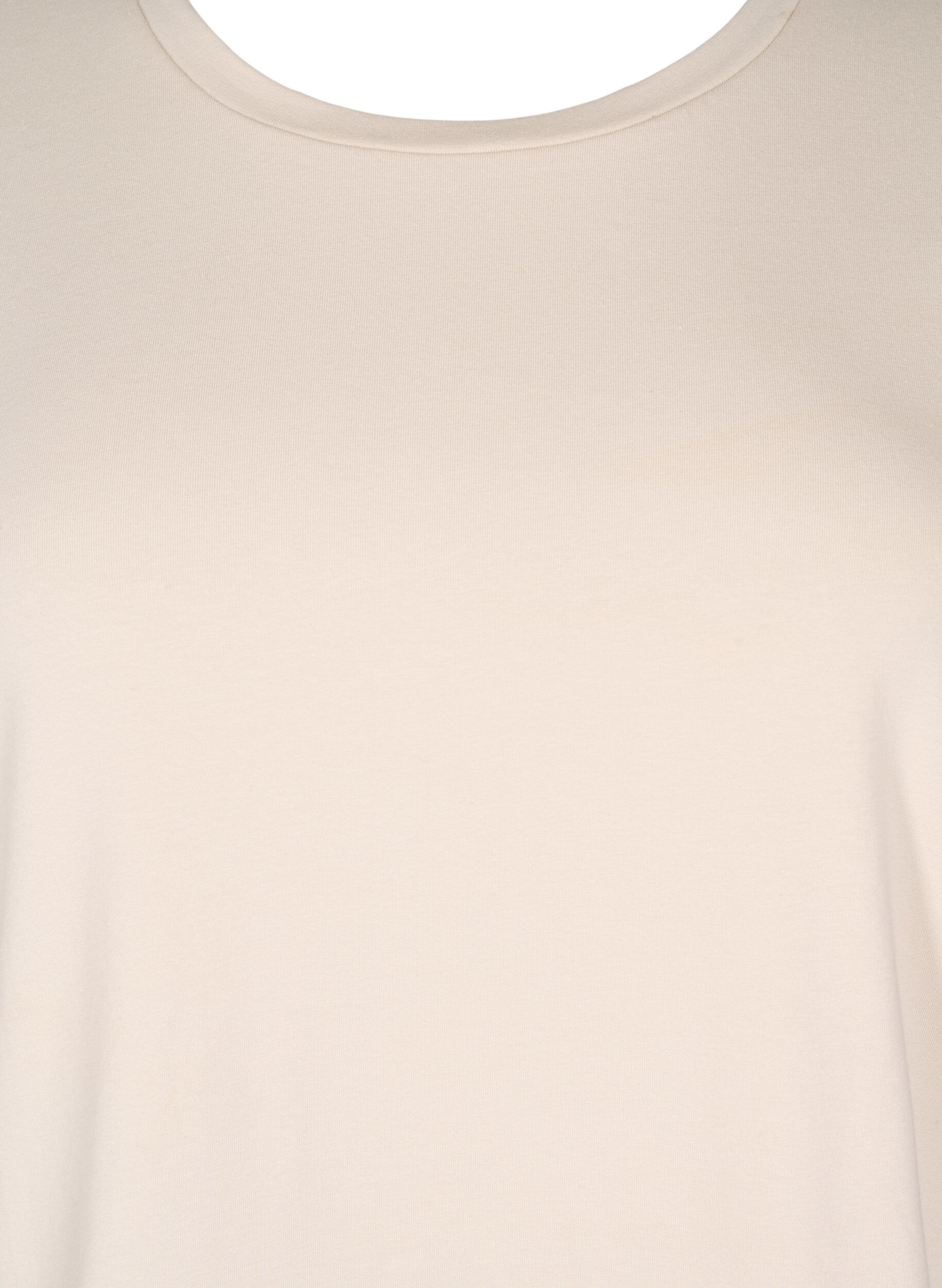 Zizzi T-paita, jossa on englantilaista kirjontaa ja piparkakkureuna, Beige, Packshot image number 2