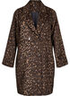 Leopardikuvioinen takki kaksirivisellä nappikiinnityksellä, Ruskea, Packshot image number 0