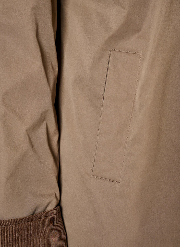 Keve&auml;sti topattu takki samettikauluksella, Ruskea, Packshot image number 3