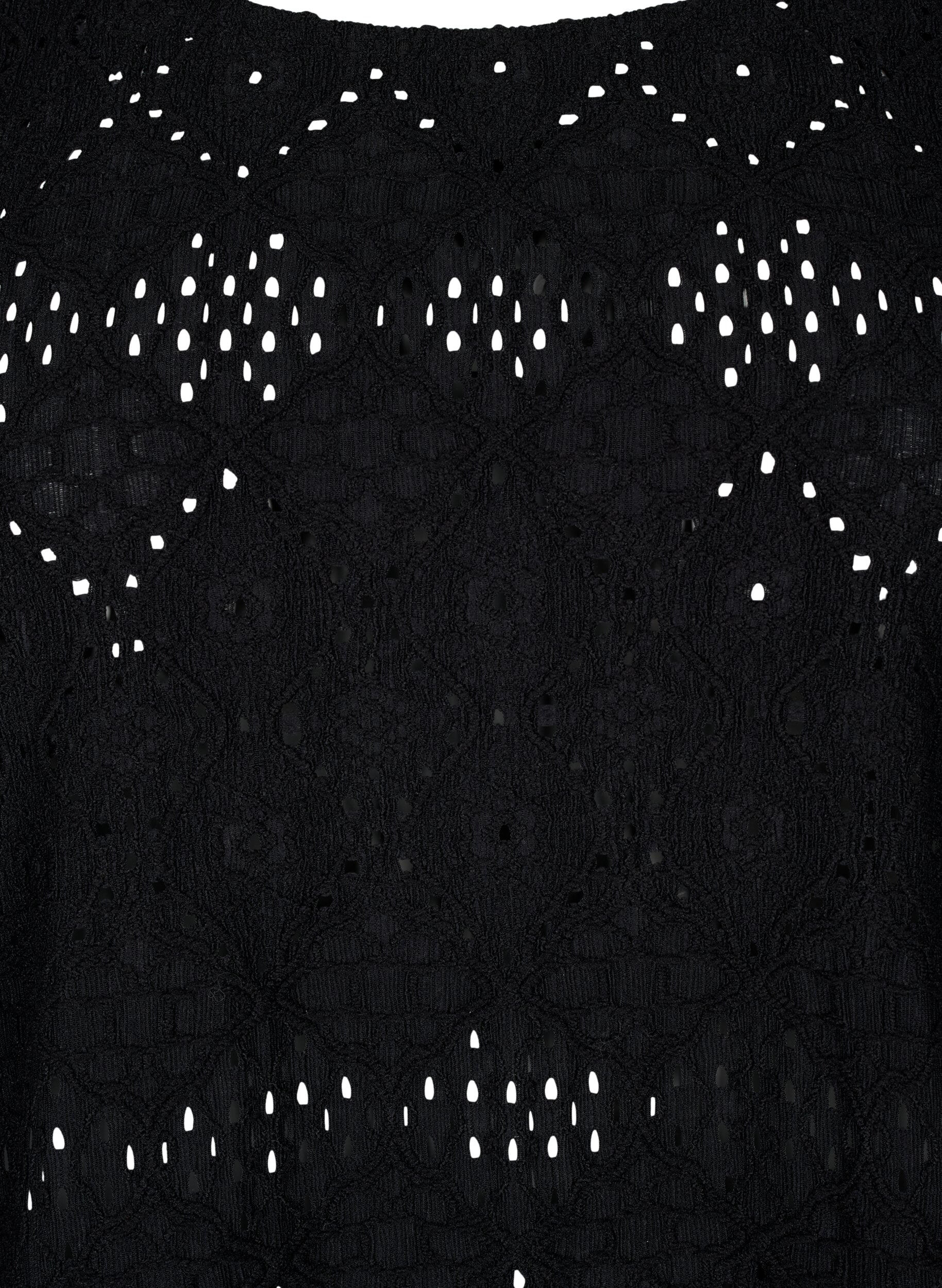 ZizziLyhythihainen pusero, jossa on pitsikuviointi, Black, Packshot image number 2