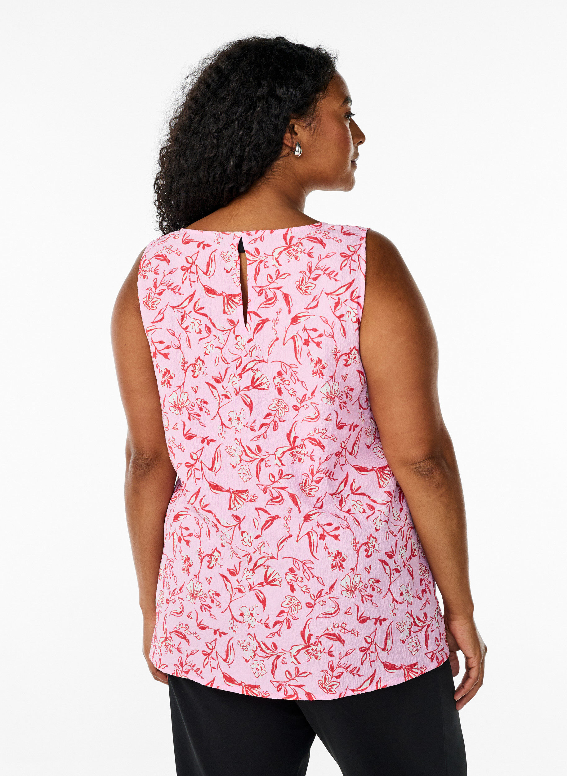 Zizzi FLASH &ndash; Hihaton toppi pintakuvioidusta materiaalista, Punainen, Model image number 2