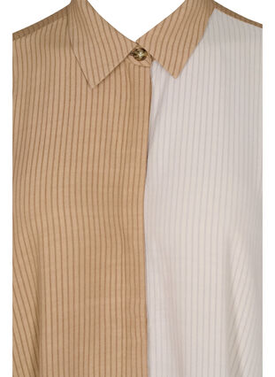 Viskoosista valmistettu paitamekko 3/4-hihoilla ja kontrastiväreillä, Praline, Packshot image number 2