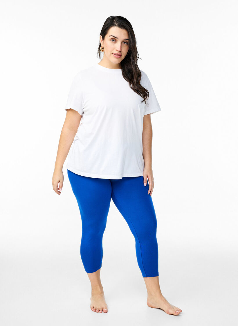3/4-pituiset viskoosileggingsit, Sininen, Model image number 1