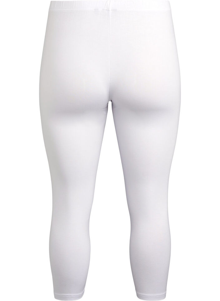 3/4-pituiset viskoosileggingsit, Valkoinen, Packshot image number 1