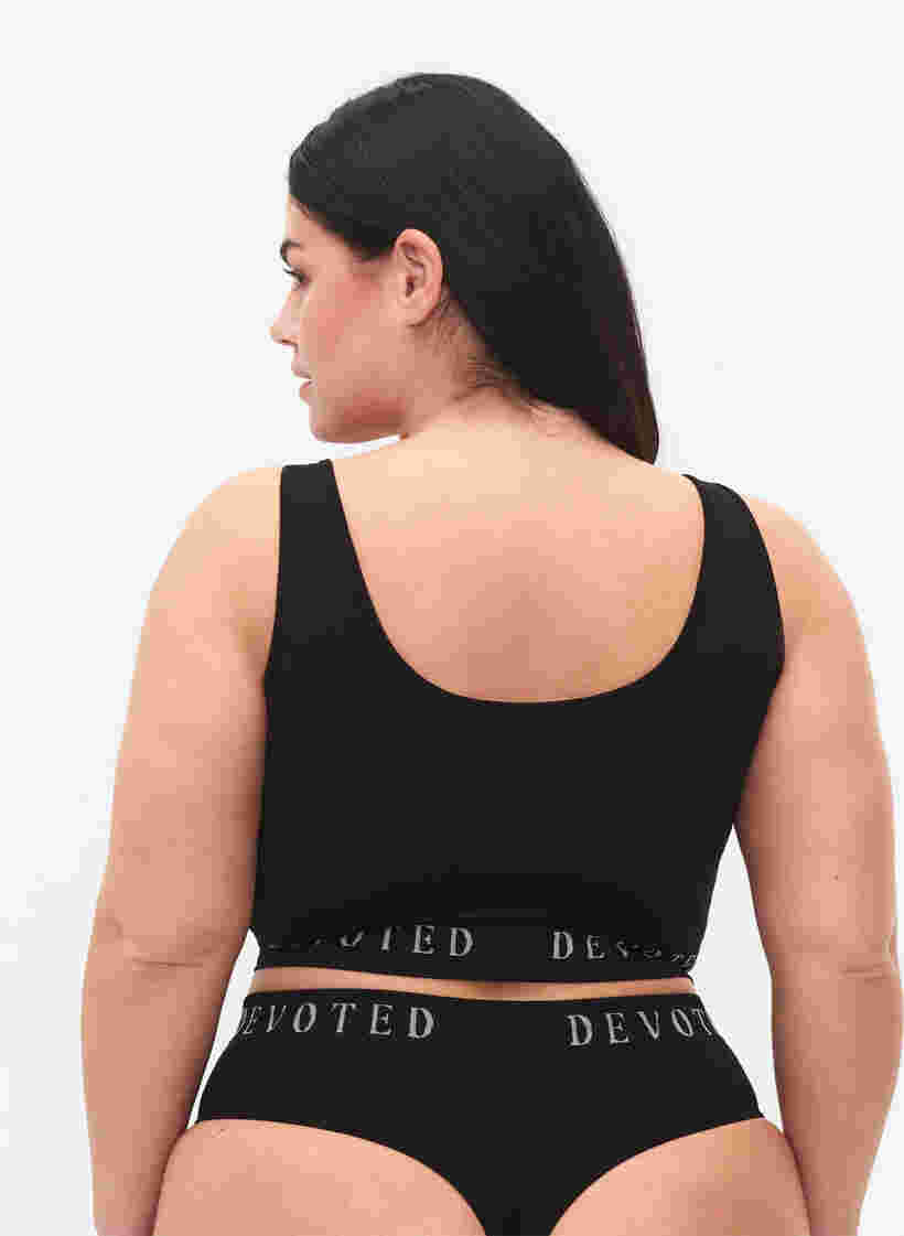 Saumattomat rintaliivit tekstillä, Black, Model image number 1