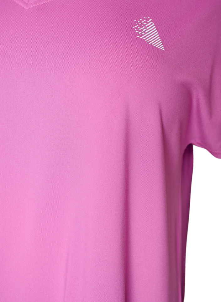 Lyhythihainen t-paita treeniin v-aukolla, Violetti, Packshot image number 2