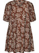 Lyhyt A-linjainen mekko V-p&auml;&auml;ntiell&auml;, Ruskea, Packshot image number 0
