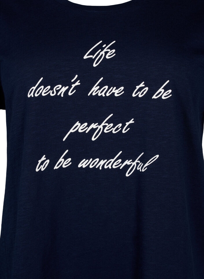 Ekologisesta puuvillasta valmistettu t-paita painatuksella, N.Sky w. White Print, Packshot image number 2