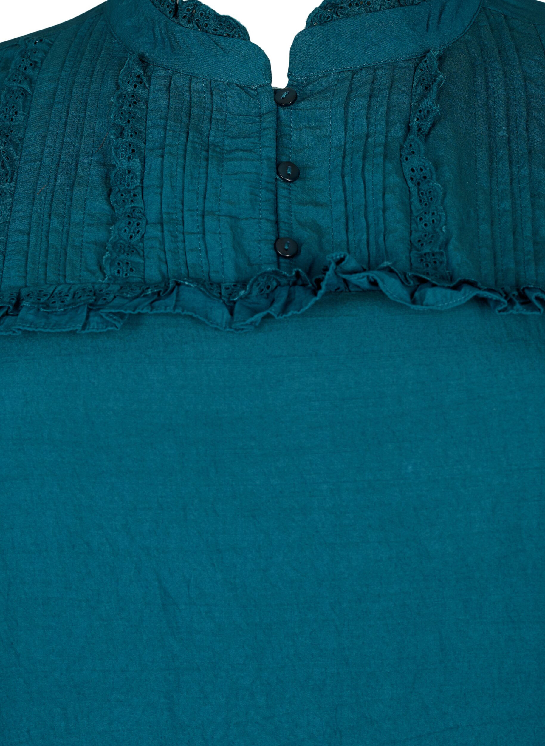 Zizzi Viskoosimekko, jossa on broderie anglaise - ja r&ouml;yhel&ouml;koristeita., Reflecting Pond, Packshot image number 2