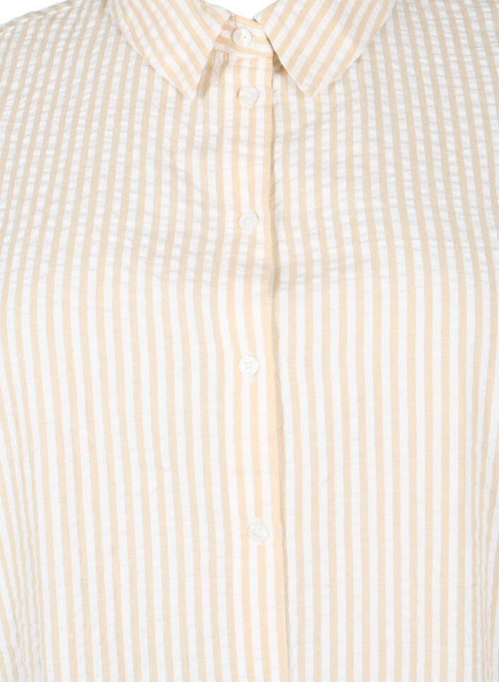 Pitkä raidallinen puuvillapaita, White/Natrual Stripe, Packshot image number 2