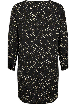 V-kauluksellinen mekko kuviolla, Black Dot AOP, Packshot image number 1
