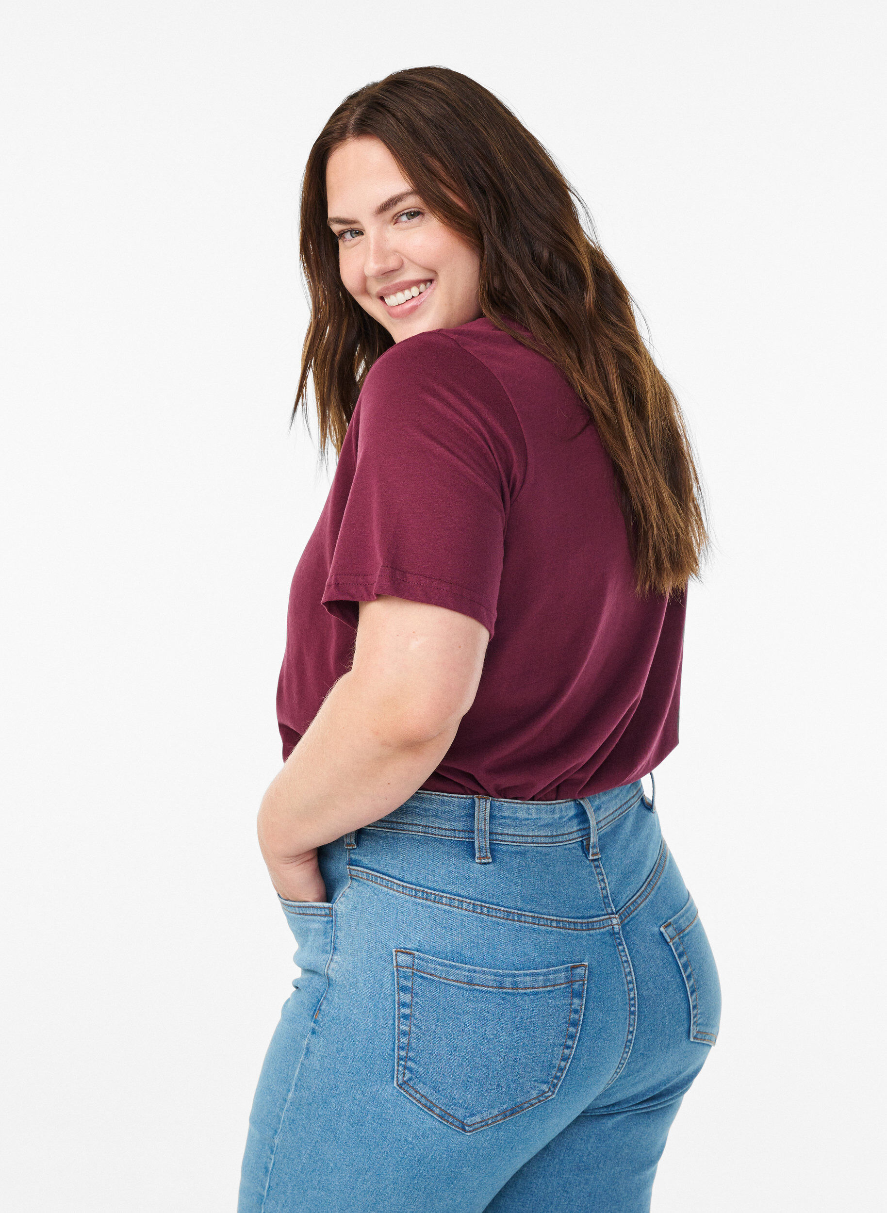 ZizziT-paita printill&auml;, Punainen, Model image number 2