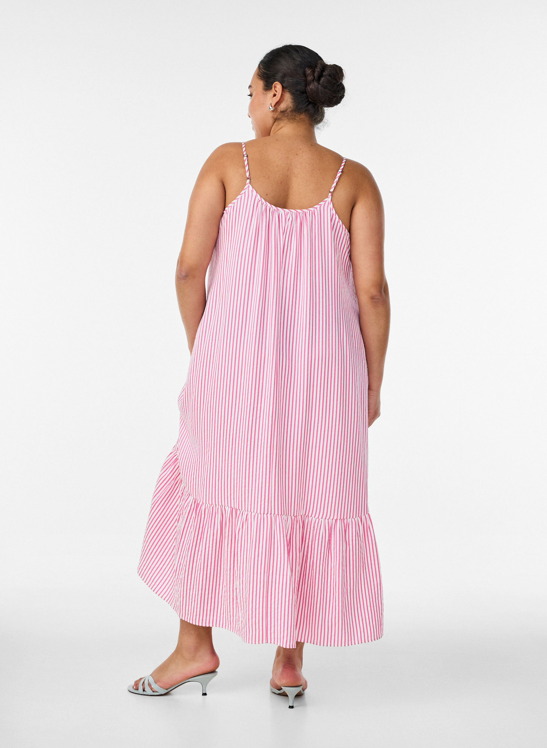 ZizziRaidallinen ja A-linjainen kes&auml;mekko, Vaaleanpunainen, Model image number 1