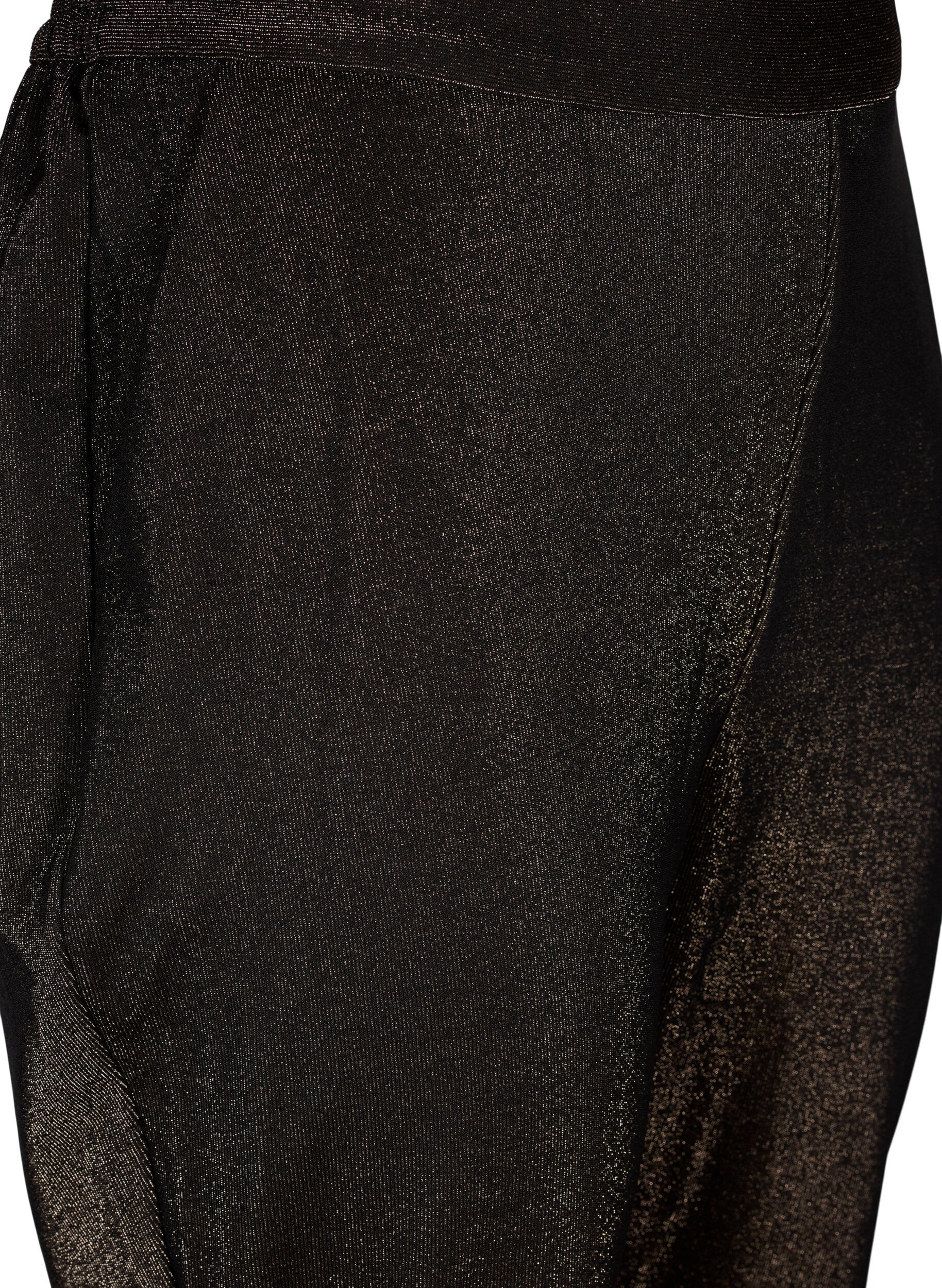 Zizzi Maddison-housut glitterill&auml;, Black w. Lurex, Packshot image number 2