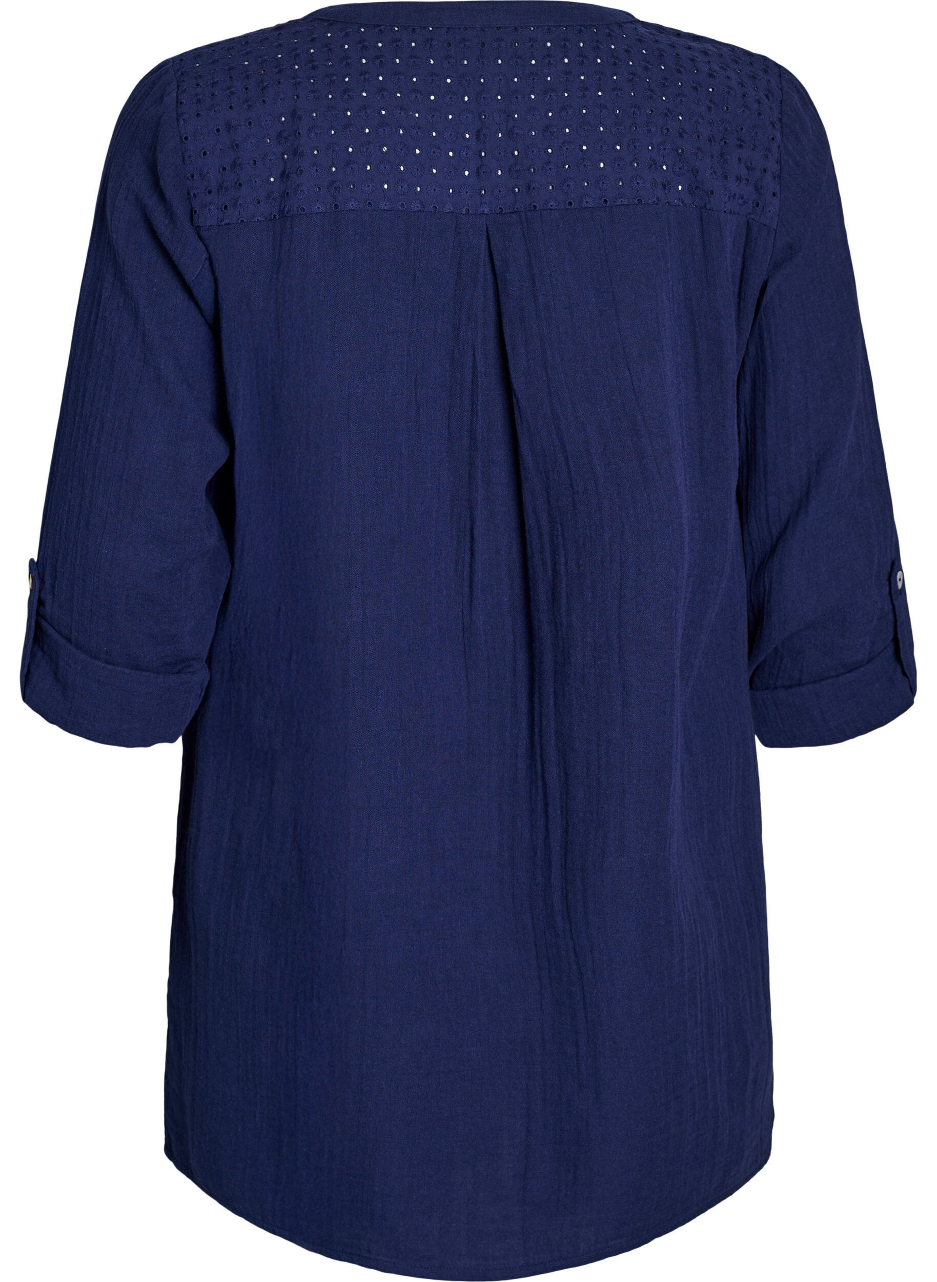 ZizziPuuvillamusliinitunika brodeeratulla pitsill&auml;, Sininen, Packshot image number 1