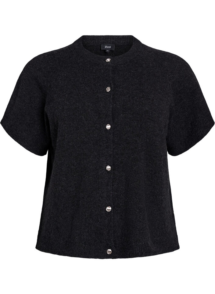 Lyhythihainen neuletakki, Harmaa, Packshot image number 0