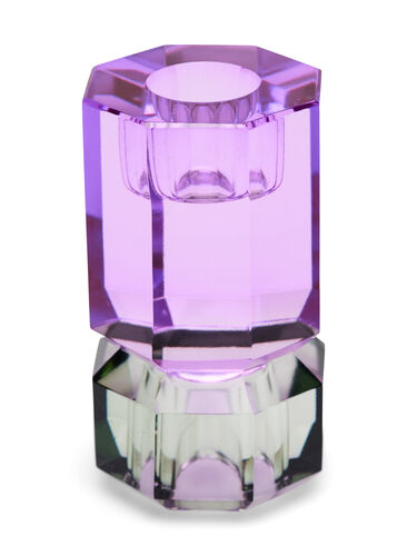 Kynttilänjalka kristallista, Olive/Violet, Packshot image number 0