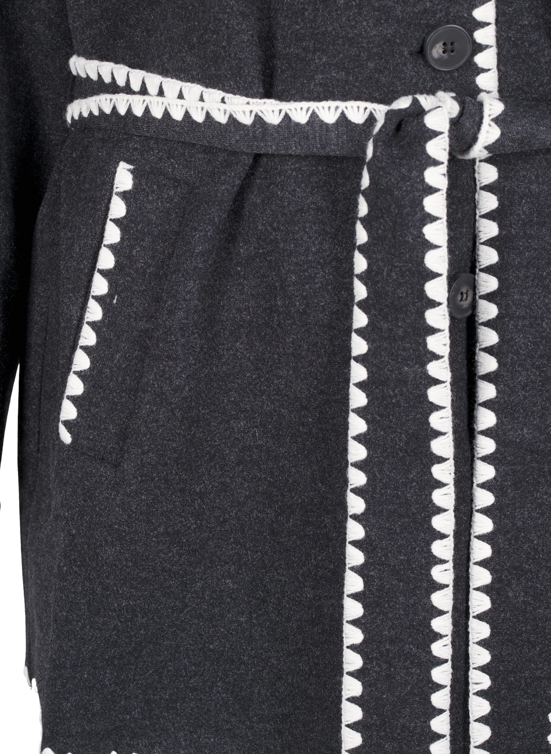 Zizzi Takki, jossa on kontrastiv&auml;riset reunat, Dark Grey Melange, Packshot image number 3