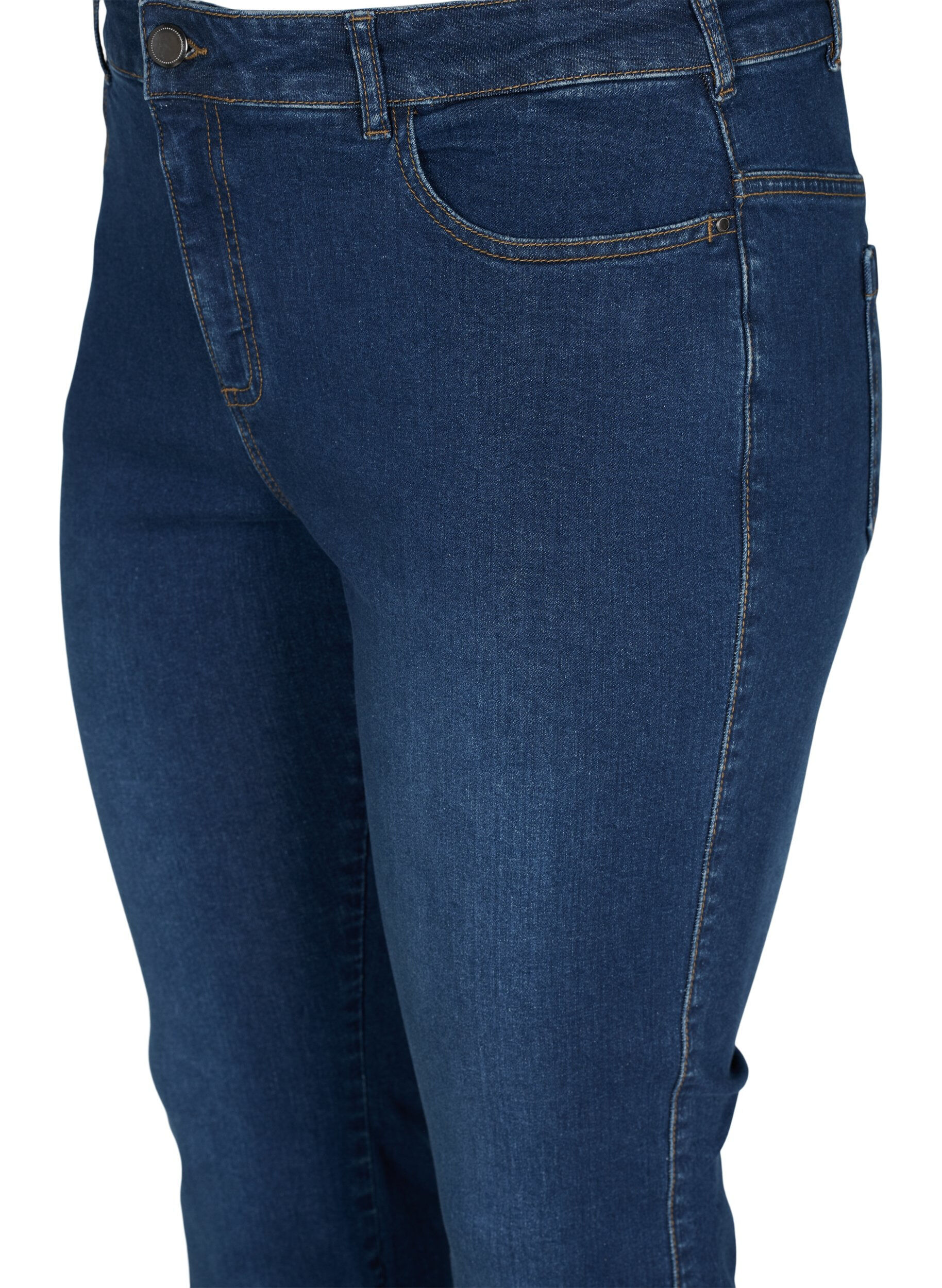 ZizziEllen bootcut -farkut korkealla vy&ouml;t&auml;r&ouml;ll&auml;, Sininen, Packshot image number 2