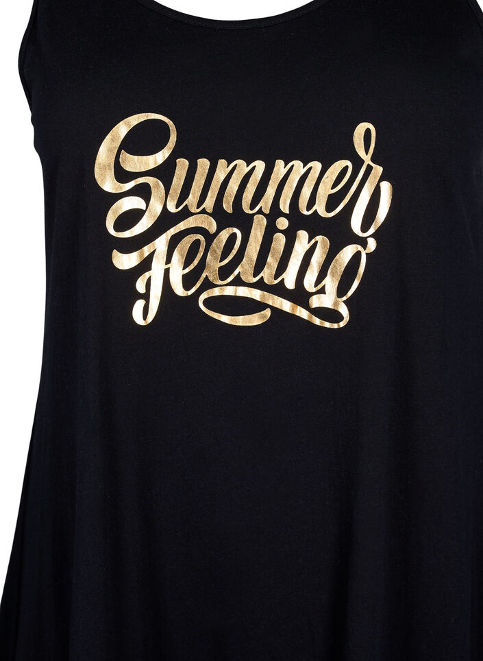 Hihaton puuvillamekko A-mallissa, Black W. Summer, Packshot image number 2