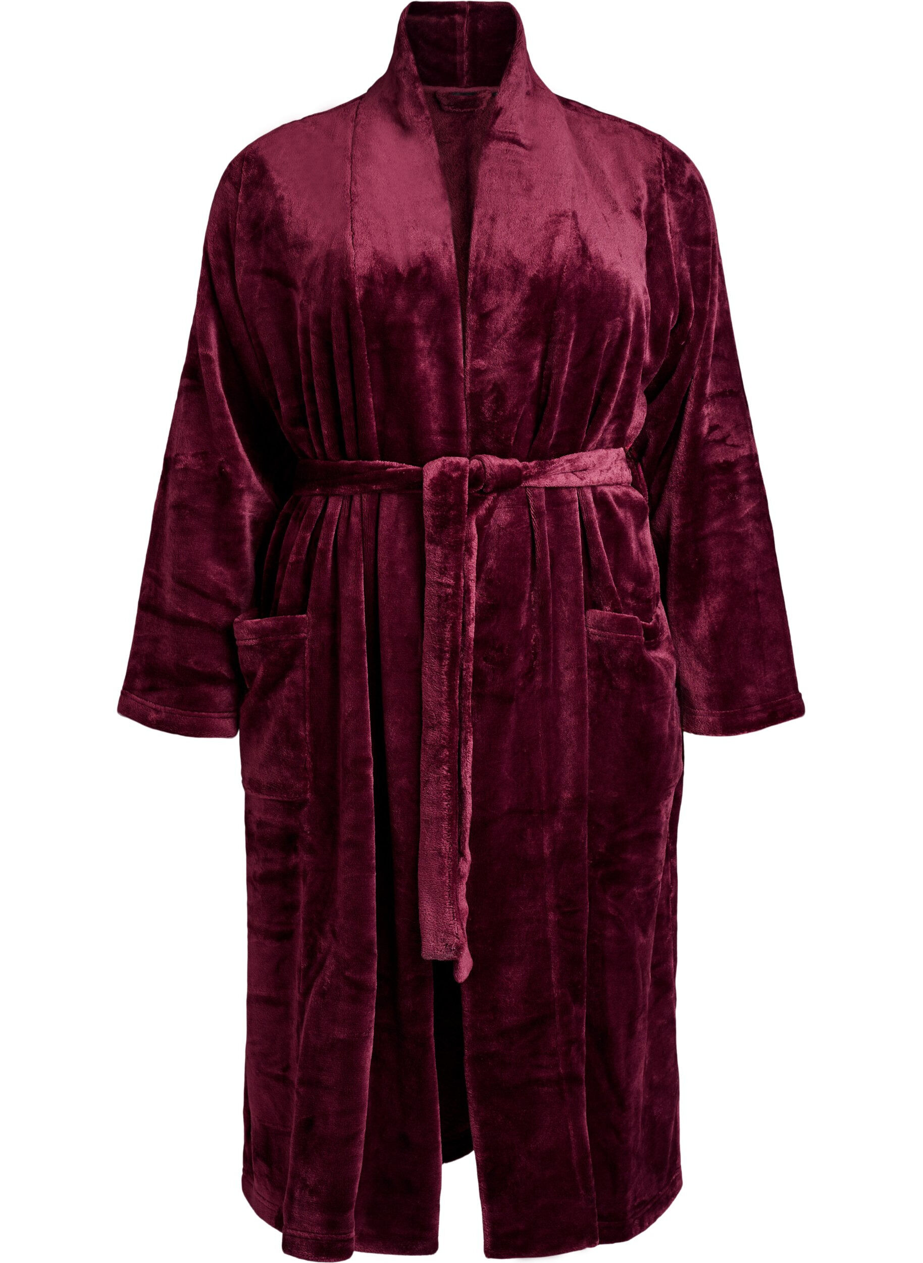 ZizziAamutakki pehme&auml;&auml; velouria taskuilla, Tumma Bordeaux, Packshot image number 0