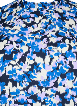 FLASH - Pitkähihainen mekko kuosilla, Blue Purple Flower, Packshot image number 2
