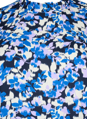 FLASH - Pitkähihainen mekko kuosilla, Blue Purple Flower, Packshot image number 2