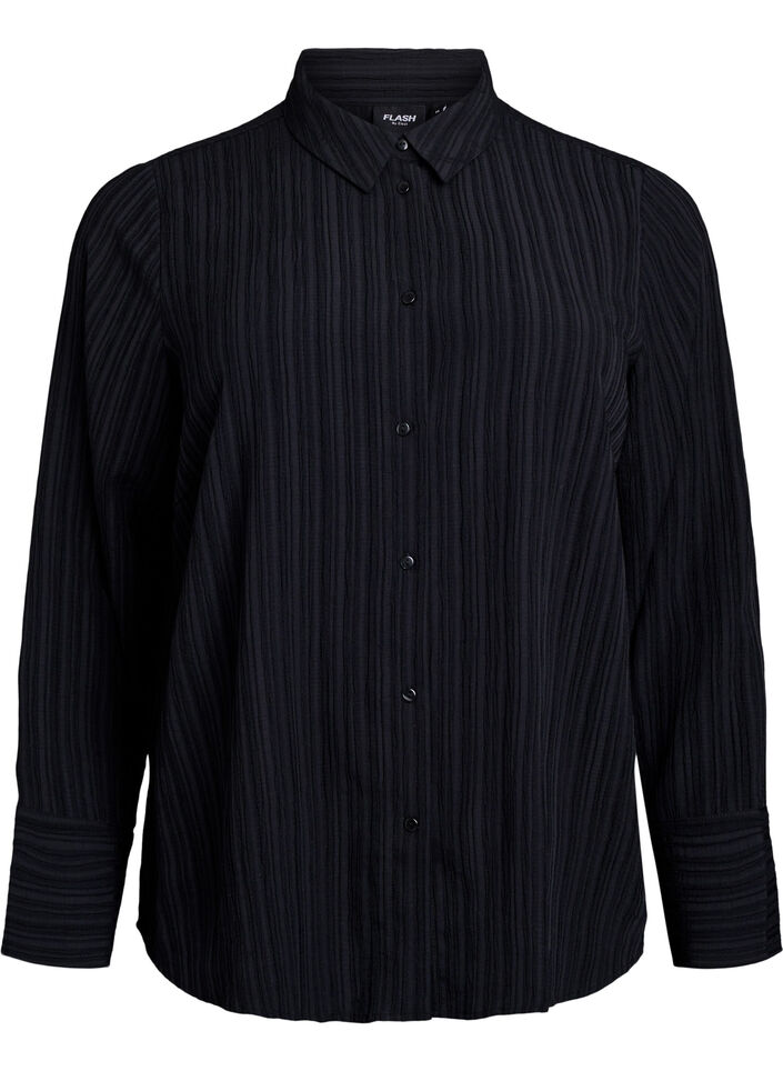 FLASH - Paita tekstuurilla, Musta, Packshot image number 0